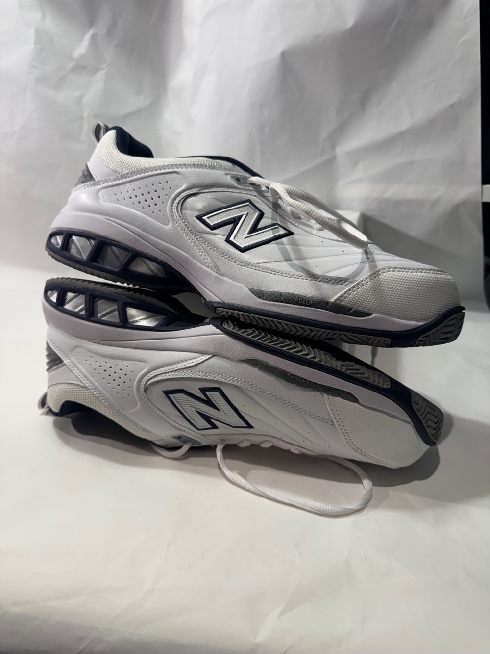New Balance 806 Men’s Tennis Shoes White/Navy – Size 11.5 4E Extra Wide new